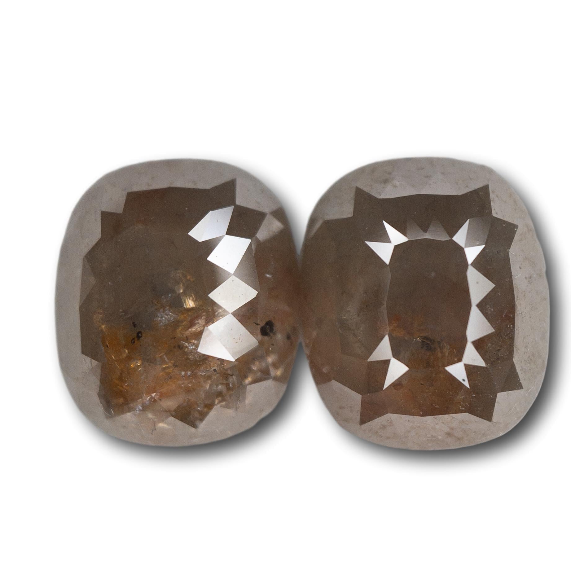 4.40cttw | Red Brown Cushion Matched Pair Diamonds-Modern Rustic Diamond