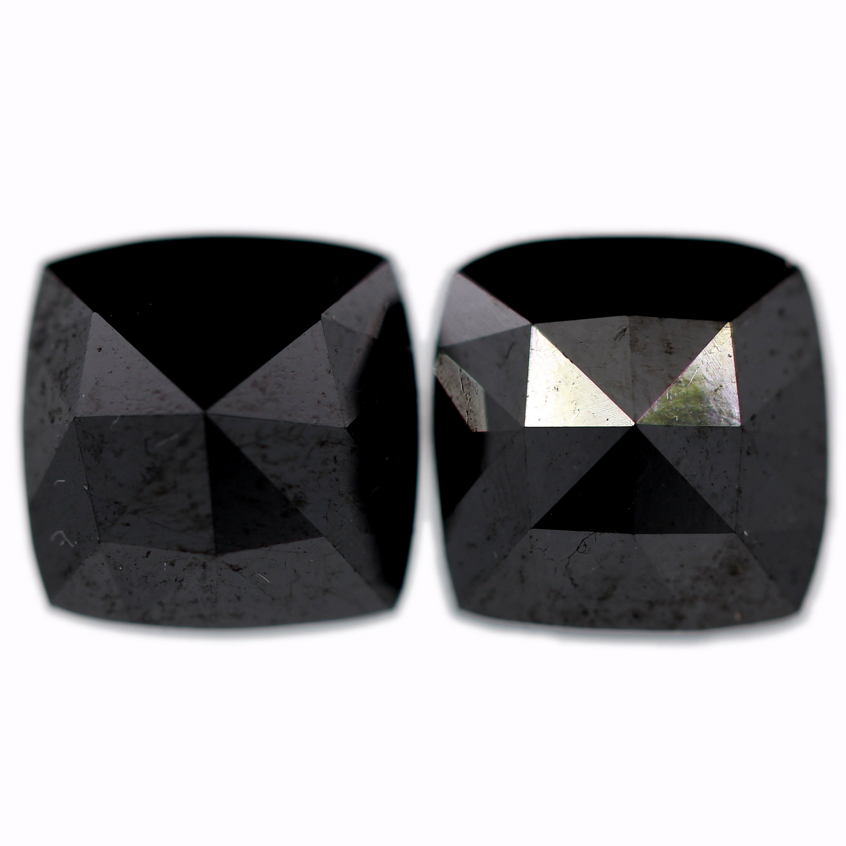 4.65cttw | Black Rose Cut Cushion Matched Pair Diamonds-Modern Rustic Diamond