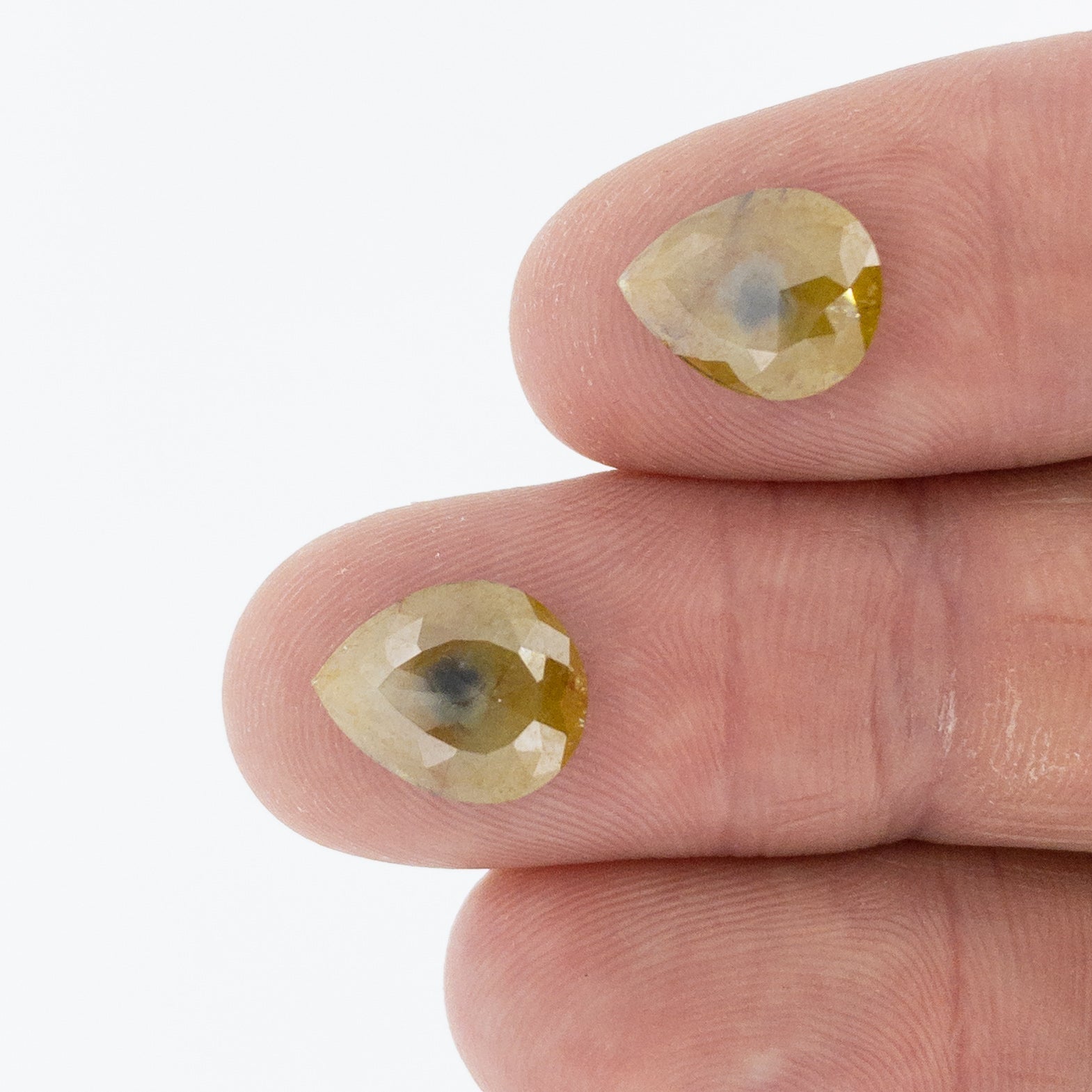 4.70cttw | Yellow Pear Matched Pair-Modern Rustic Diamond