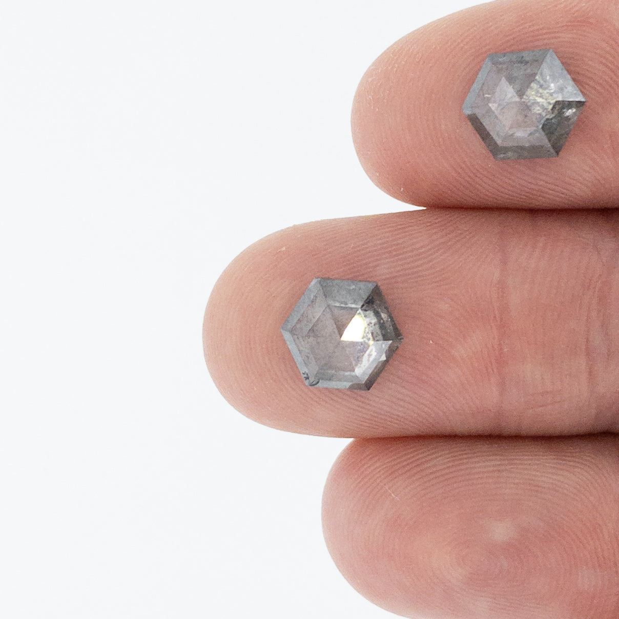 4.94cttw | Salt and Pepper Matched Pair Diamonds-Modern Rustic Diamond