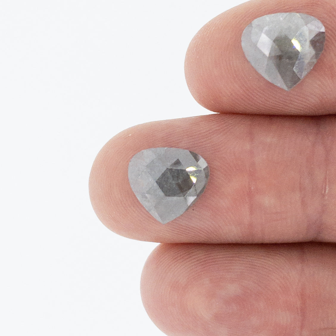 5.11cttw | Salt & Pepper Pear Matched Pair Diamonds-Modern Rustic Diamond