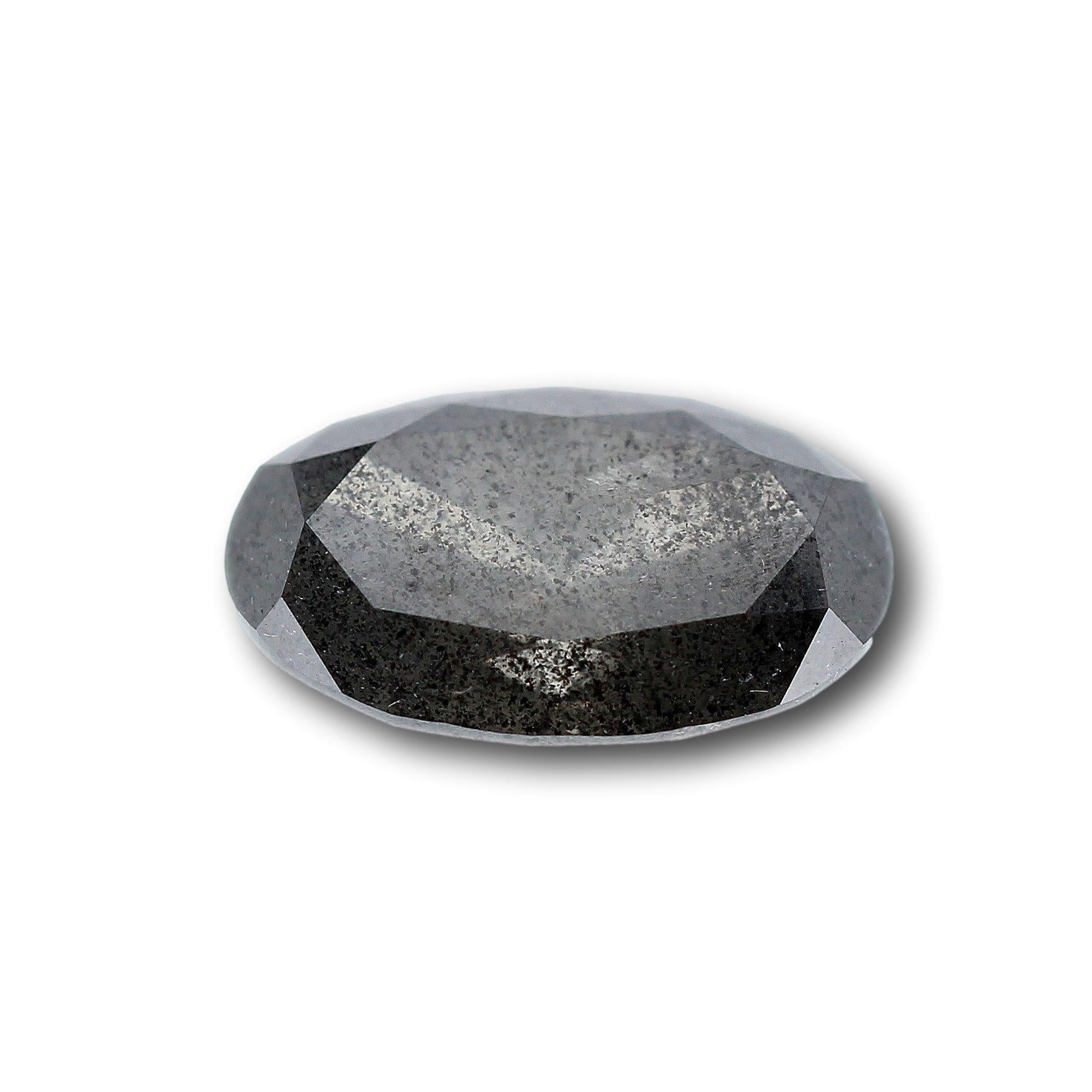 5.48ct | Salt & Pepper Brilliant Cut Oval Diamond-Modern Rustic Diamond