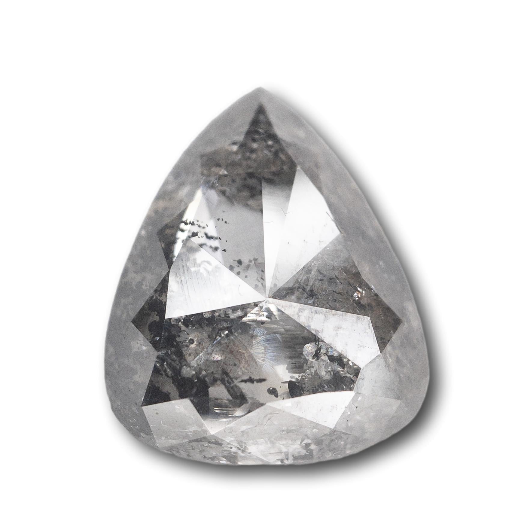 5.51ct | Salt & Pepper Pear Shape Diamond-Modern Rustic Diamond