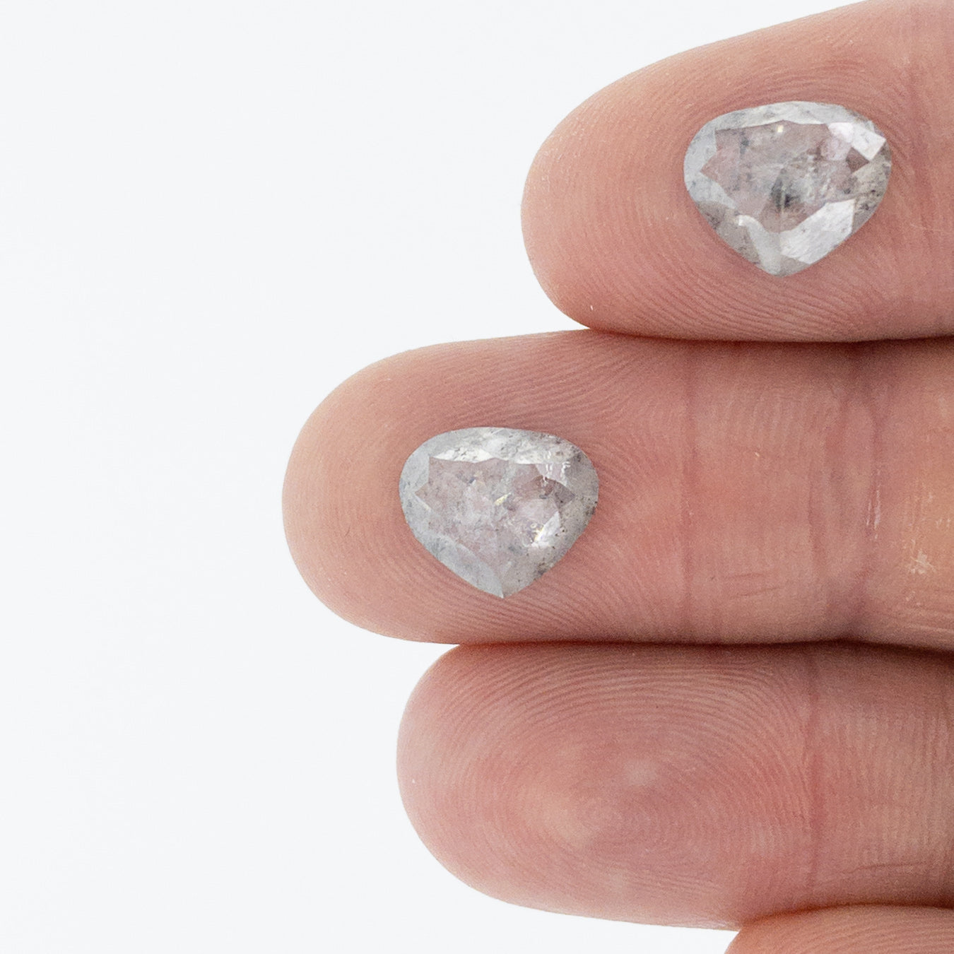 5.87cttw | Salt & Pepper Pear Matched Pair Diamonds-Modern Rustic Diamond