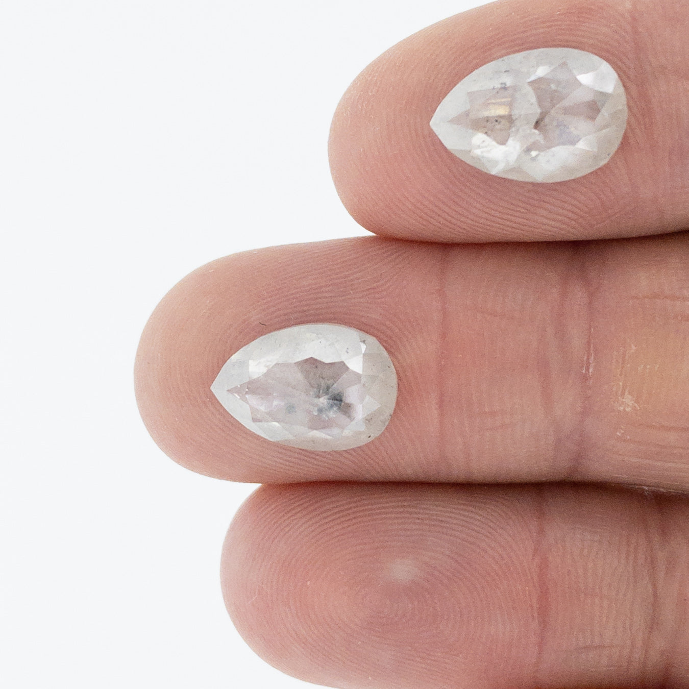 7.52cttw | Opaque Pear Shape Matched Pair Diamonds-Modern Rustic Diamond