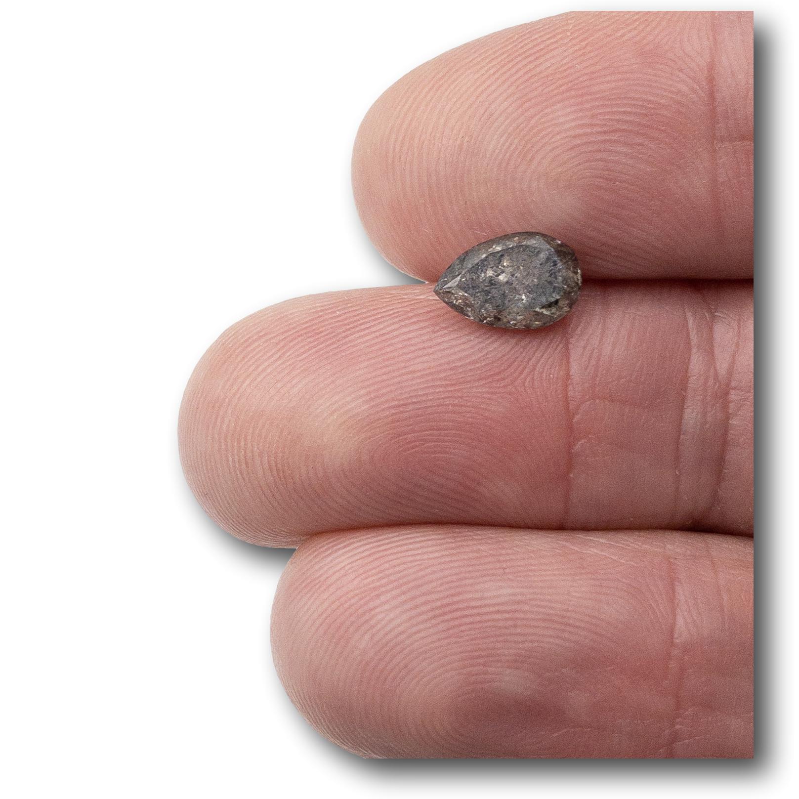 1.59ct | Salt & Pepper Pear Shape Diamond-Modern Rustic Diamond
