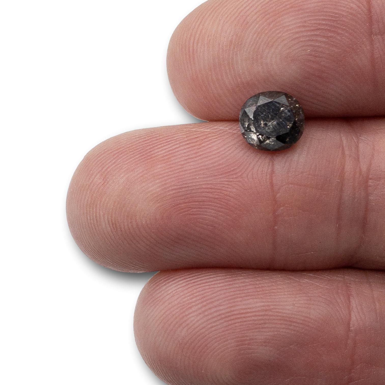 1.47ct | Salt & Pepper Oval Shape Diamond-Modern Rustic Diamond