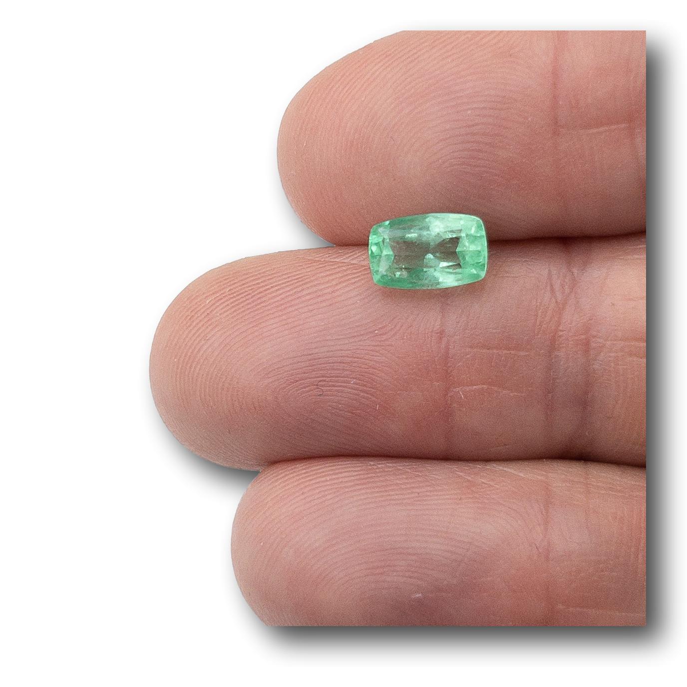 1.55ct | Elongated Cushion Cut Muzo Origin Emerald