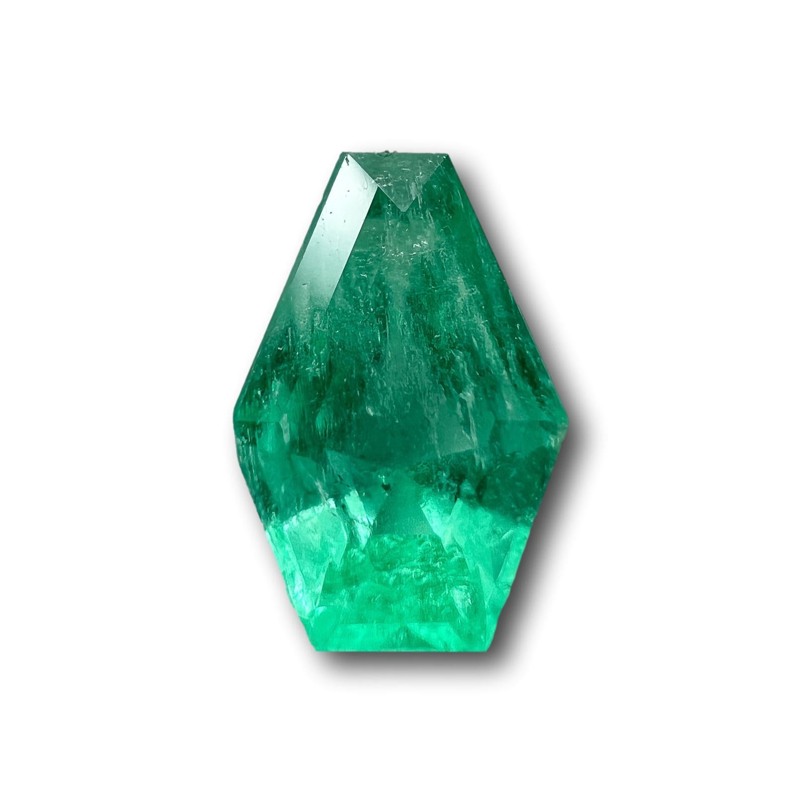 0.80ct | Step Cut Shield Shape Muzo Origin Emerald