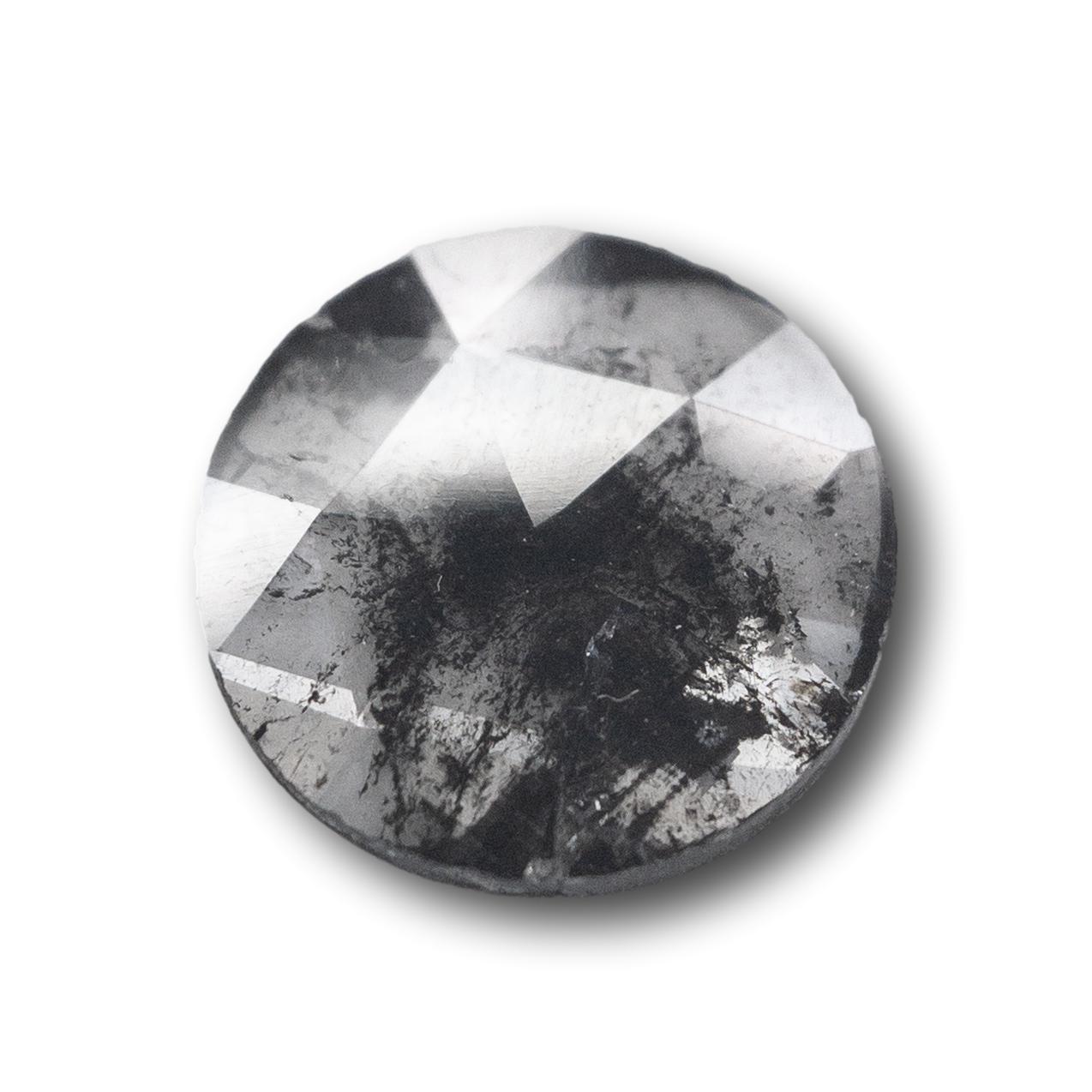 0.68ct | Salt & Pepper Rose Cut Round Diamond-Modern Rustic Diamond